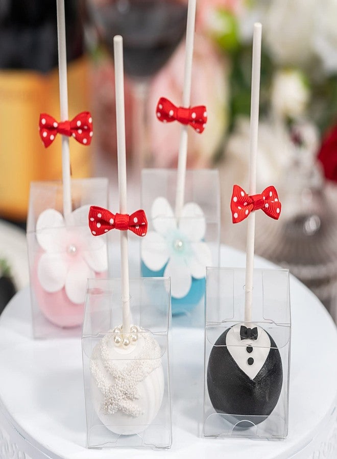 SLShePack 50Pack Clear Favor Box Cake Pop Boxes with Hole Top,Clear Gift Boxes Treat Box for Wedding Favors Party Valentine's Halloween Easter Father's Mother's Day(1.75x1.75x2Inches) - Image 4